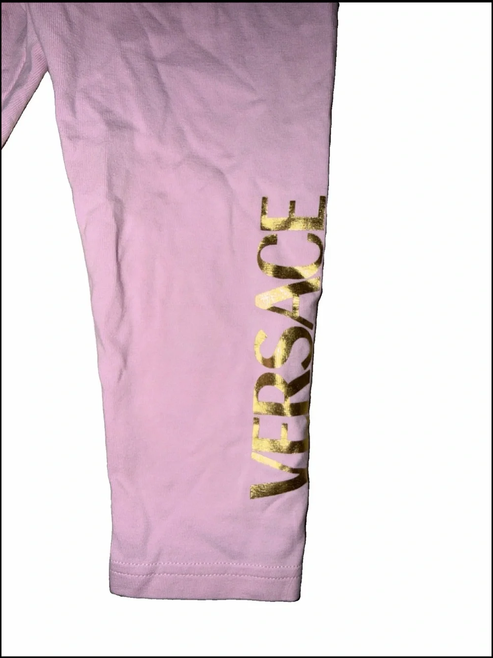 Versace Kids Pink Leggings with Gold Logo